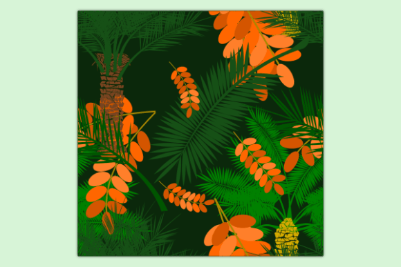 Date Fruits Trees Dark Seamless Pattern Graphics Review