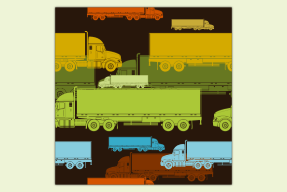 Flat Trailer Truck Dark Seamless Pattern Graphics Review