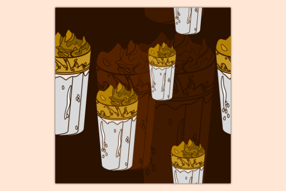 Iced Korean Dalgona Coffee Dark Pattern: A Versatile Pattern Graphic