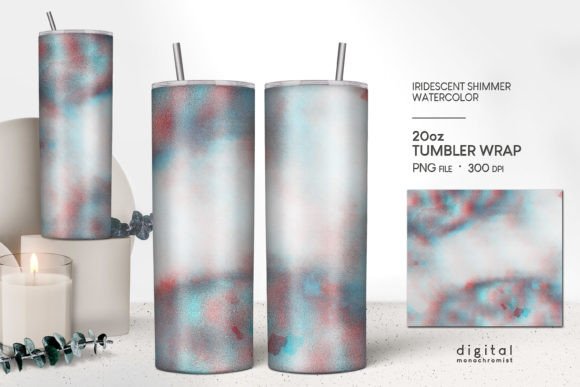 Iridescent Watercolor Tumbler Wrap for Graphics & Crafts