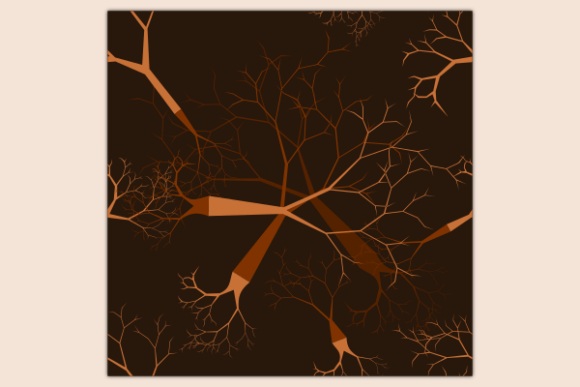 Leafless Tree Dark Seamless Pattern for Craft Graphics