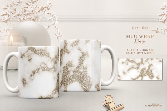 Mug Sublimation Beige Watercolor Sparkles Graphics