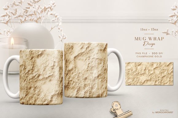 Mug Sublimation Champagne Gold Nugget Graphics & Print Templates
