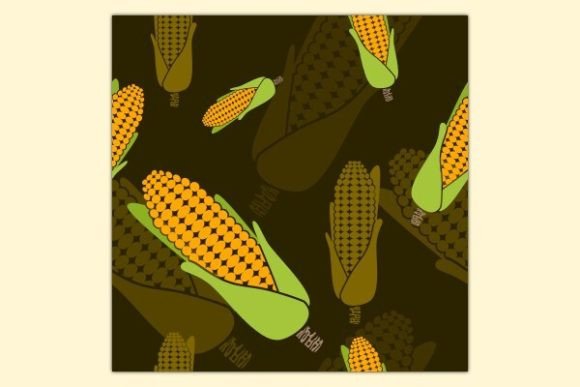 Thanksgiving Corns Dark Seamless Pattern Graphics