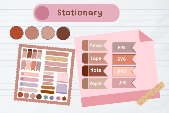 Washit Tape Stationary Element: Graphics for Editorial Charm