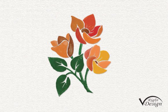 Watercolor Floral Graphics Set for Print Templates
